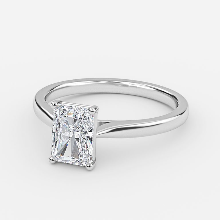 Plain Radiant Solitaire Engagement Ring