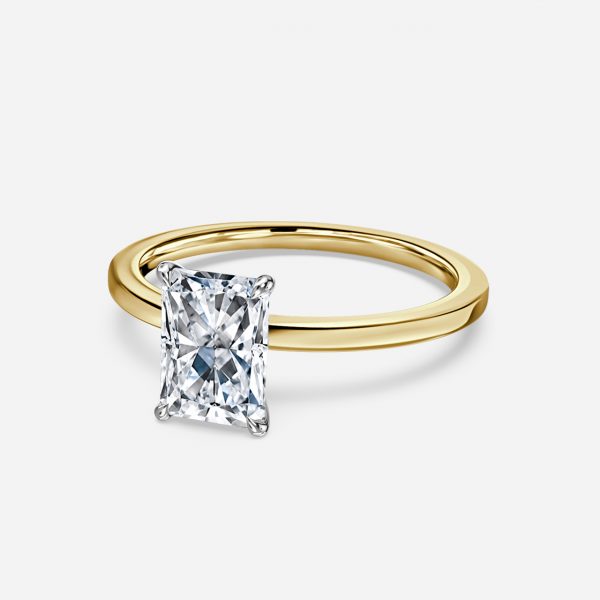 Radiant Two Tone Solitaire Engagement Ring