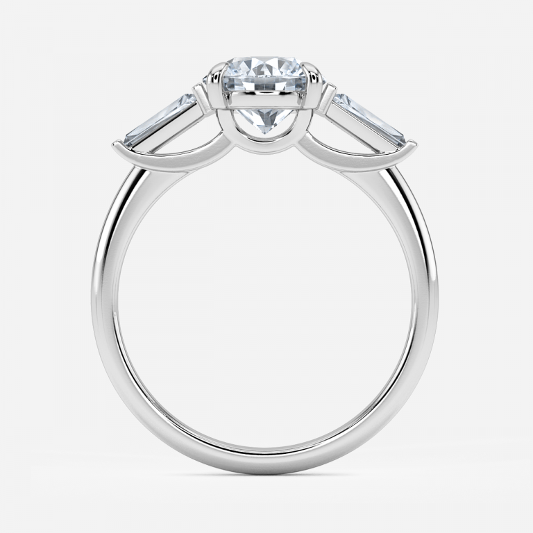 Round Three Stone Engagement Ring