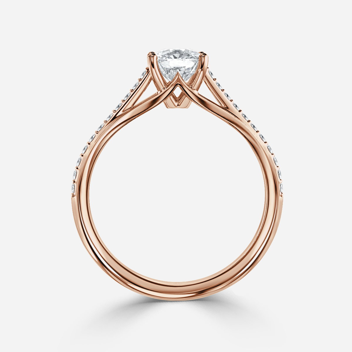 Cushion Diamond Band Engagement Ring
