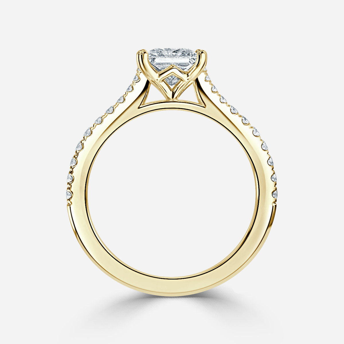 Princess Diamond Band Engagement Ring