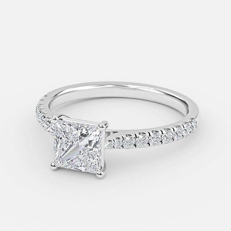 Princess Diamond Band Engagement Ring