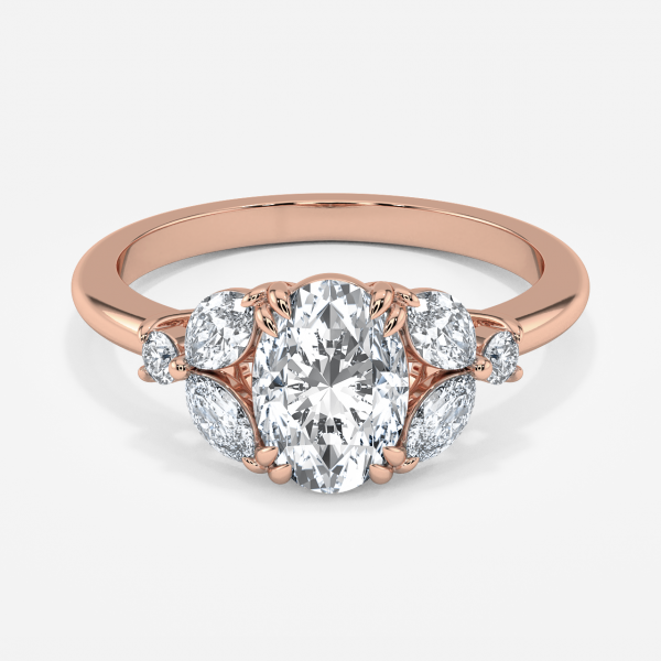 Oval Three Stone Engagement Ring