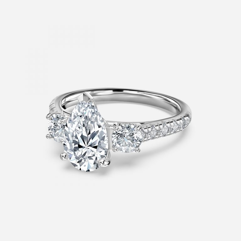 Pear Three Stone Engagement Ring