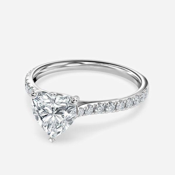Heart Diamond band Engagement Ring