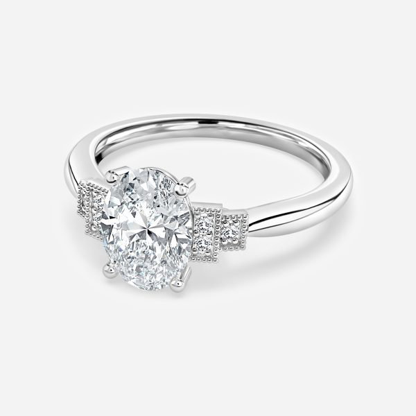 Oval Three Stone Engagement Ring