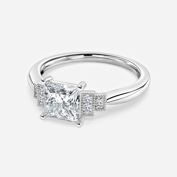 Princess Three Stone Engagement Ring