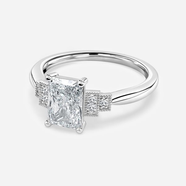 Radiant Three Stone Engagement Ring