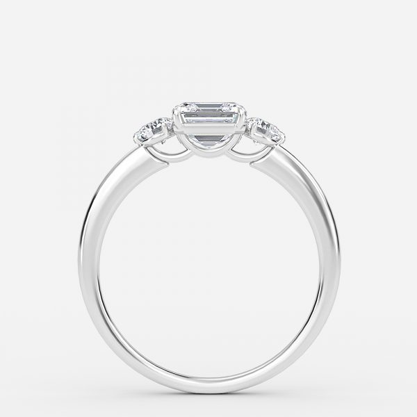 Asscher Three Stone Engagement Ring