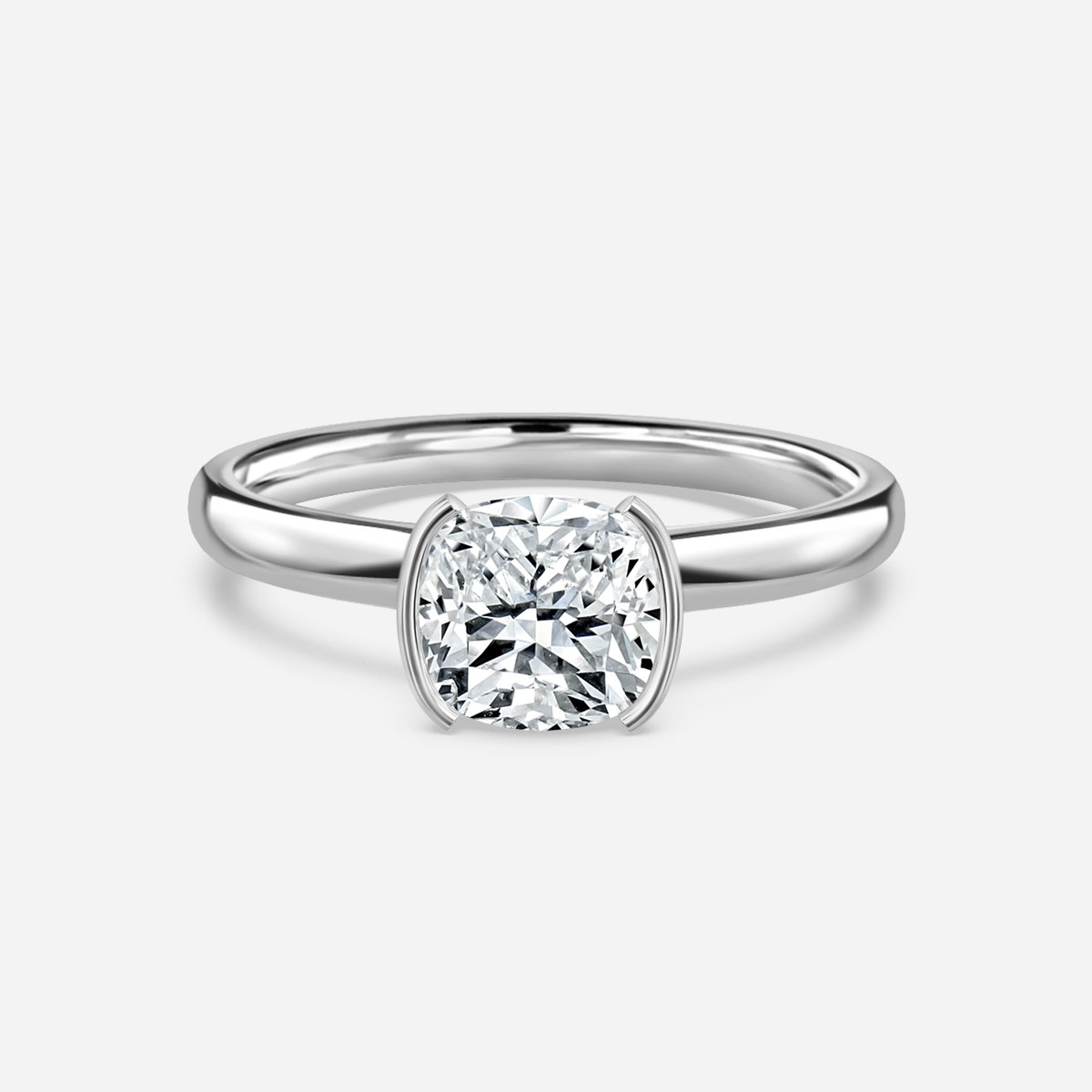 Cushion Bezel Engagement Ring