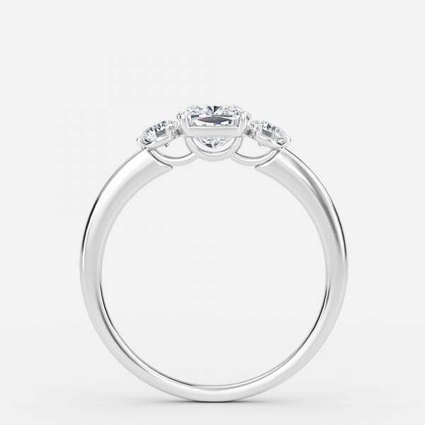 Cushion Three Stone Engagement Ring