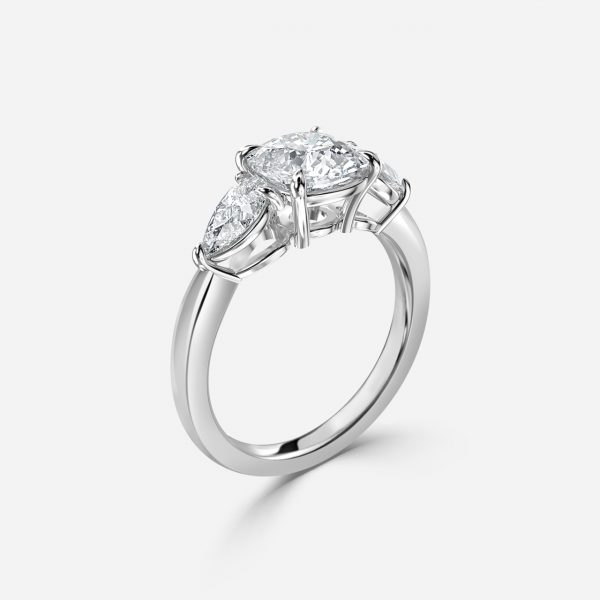 Cushion Three Stone Engagement Ring