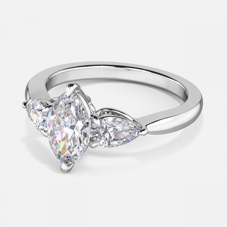 Marquise Three Stone Engagement Ring
