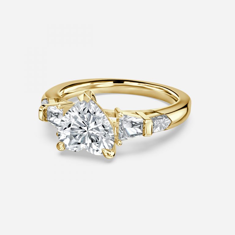 Heart Three Stone Engagement Ring