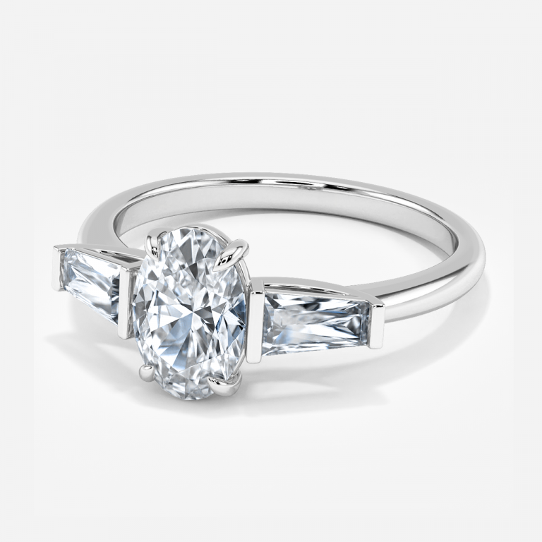 Oval Three Stone Engagement Ring