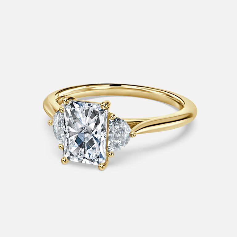 Radiant Three Stone Engagement Ring