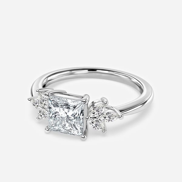 Princess Cluster Engagement Ring