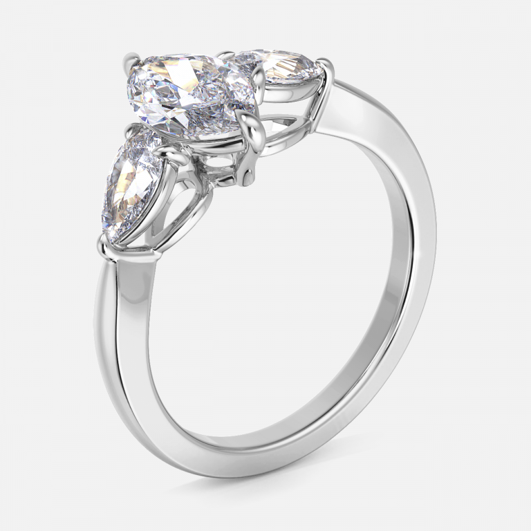 Marquise Three Stone Engagement Ring