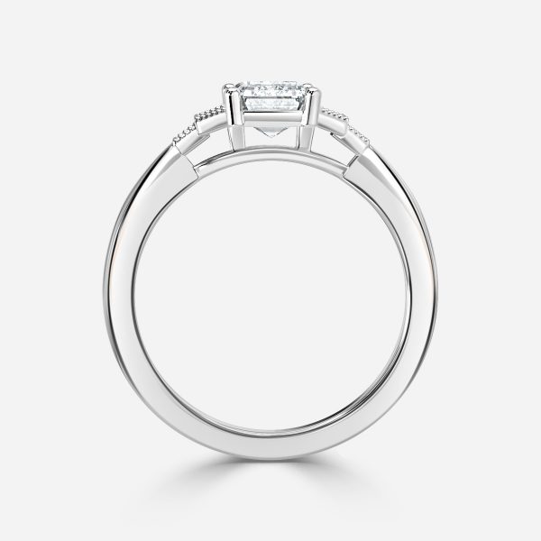 Emerald Three Stone Engagement Ring