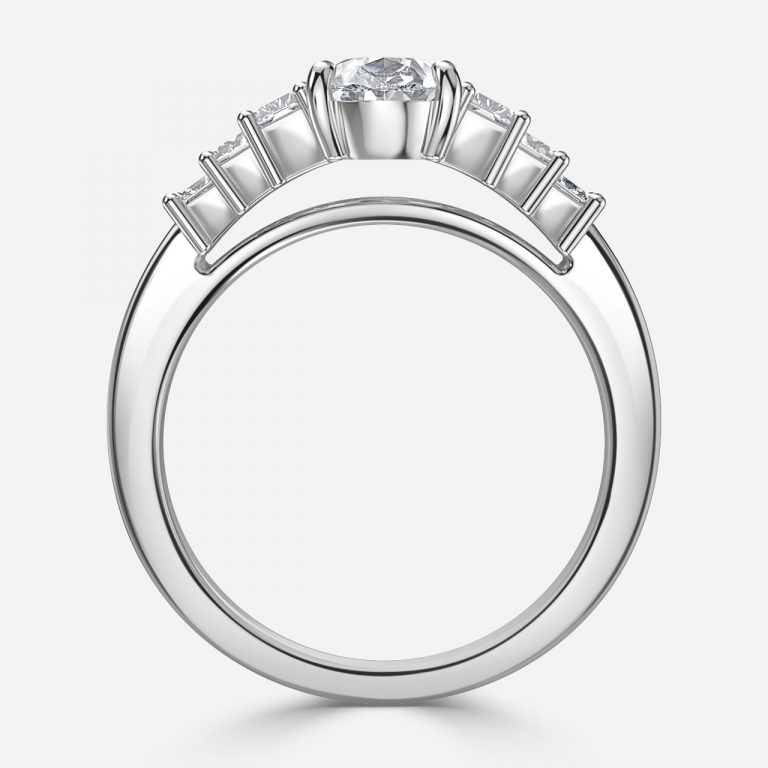 Pear Three Stone Engagement Ring