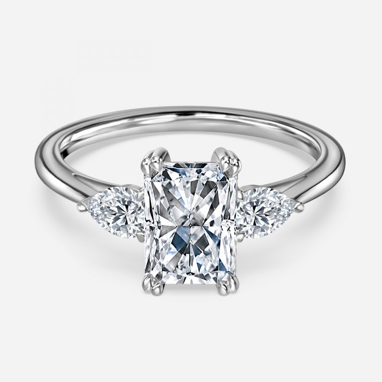 Radiant Three Stone Engagement Ring