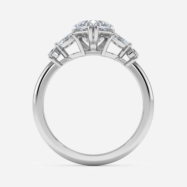 Heart Three Stone Engagement Ring