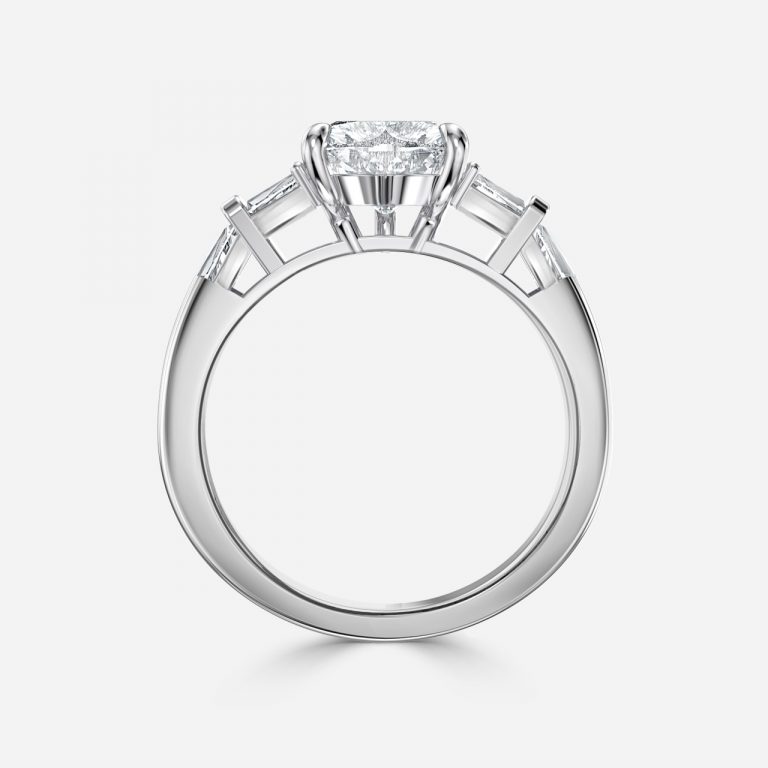 Heart Three Stone Engagement Ring