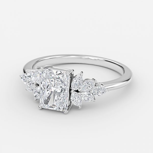 Radiant Cluster Engagement Ring