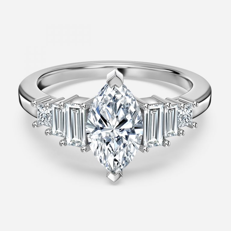 Marquise Three Stone Engagement Ring