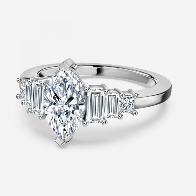 Marquise Three Stone Engagement Ring