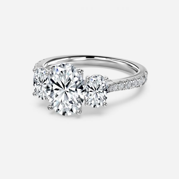 Oval Three Stone Engagement Ring