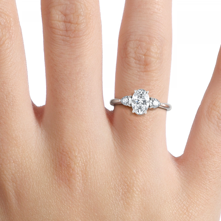 Oval Three Stone Engagement Ring