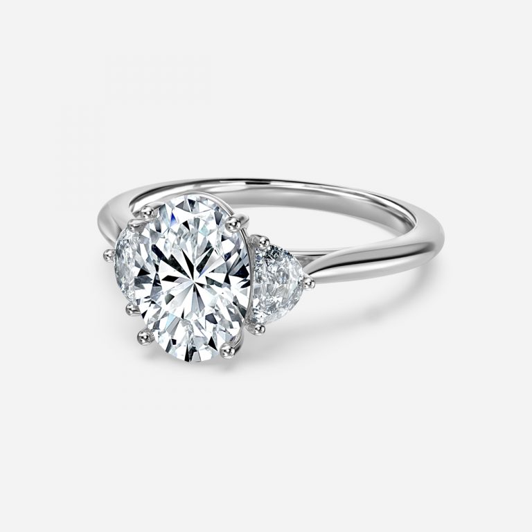 Oval Three Stone Engagement Ring