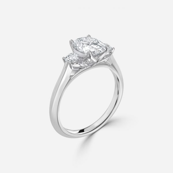 Oval Three Stone Engagement Ring