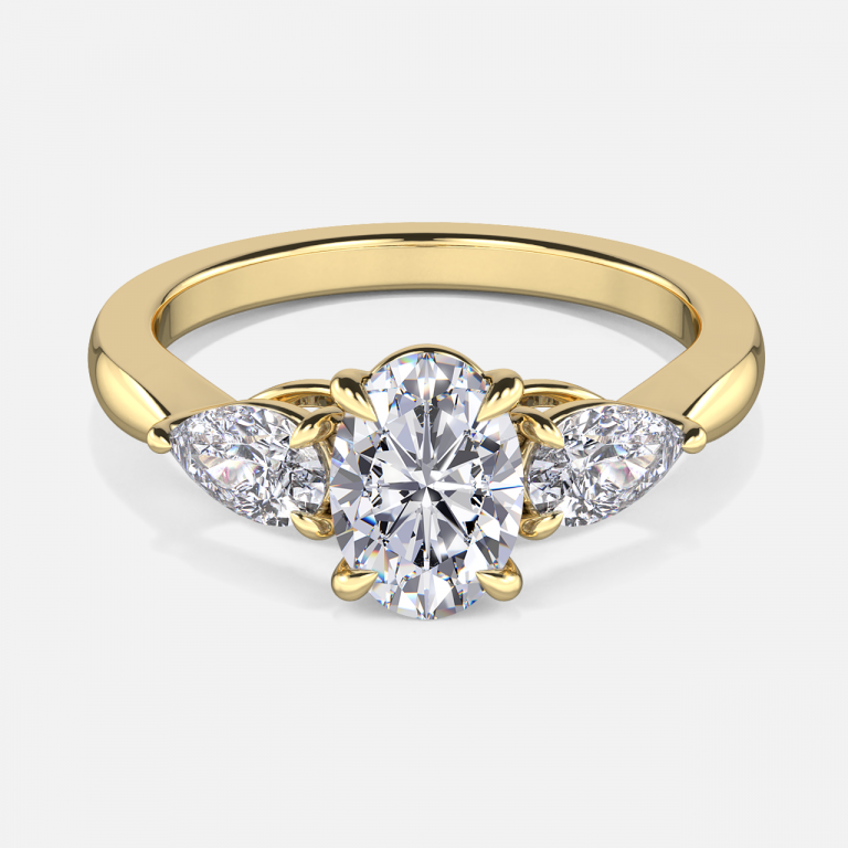 Oval Three Stone Engagement Ring