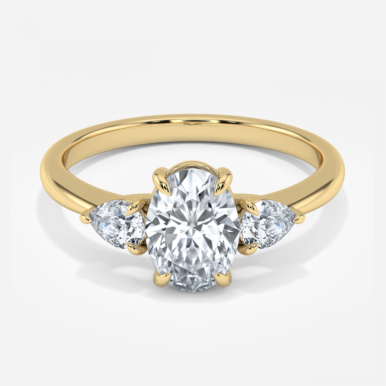 Oval Three Stone Engagement Ring
