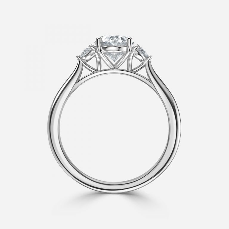 Oval Three Stone Engagement Ring