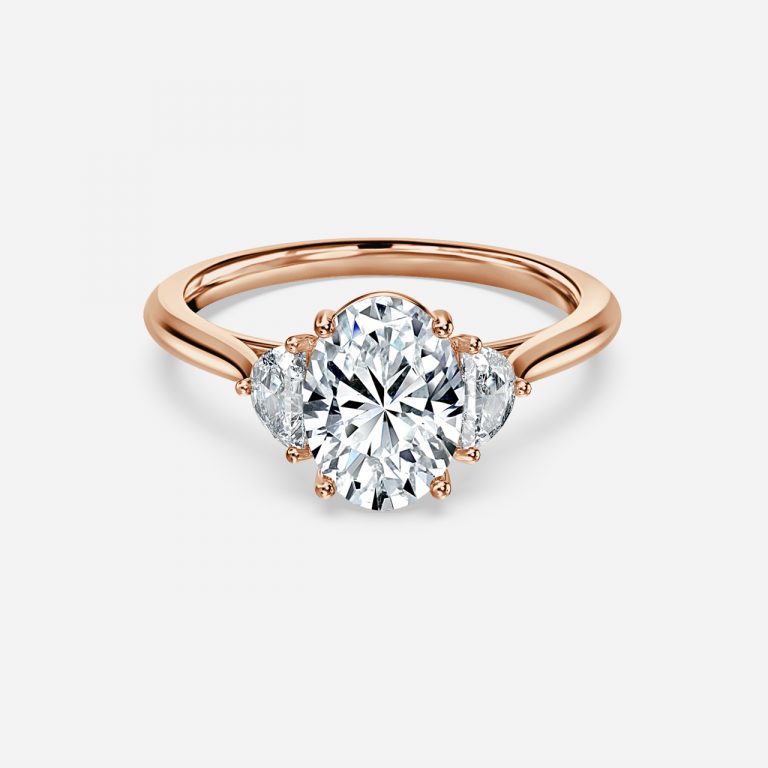 Oval Three Stone Engagement Ring