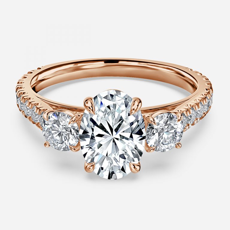 Oval Three Stone Engagement Ring