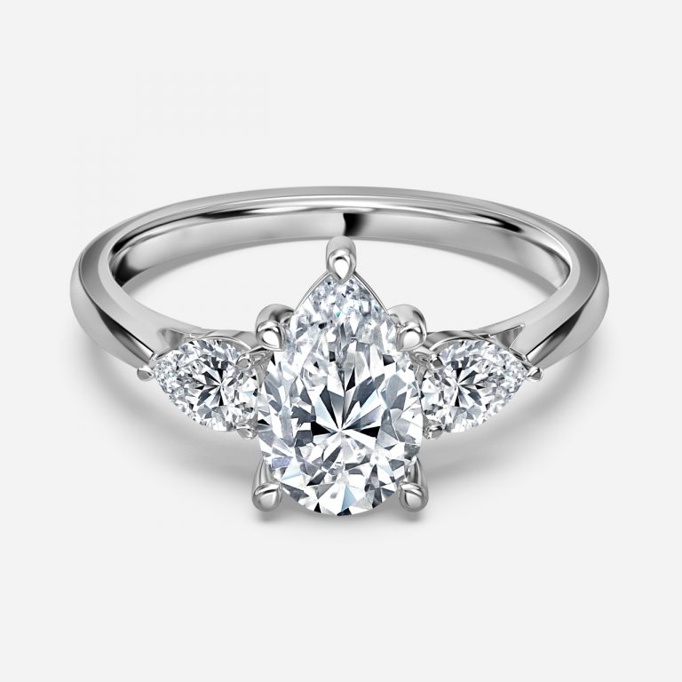 Pear Three Stone Engagement Ring