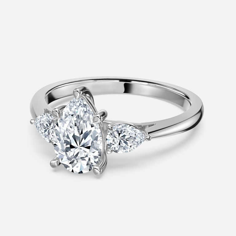 Pear Three Stone Engagement Ring