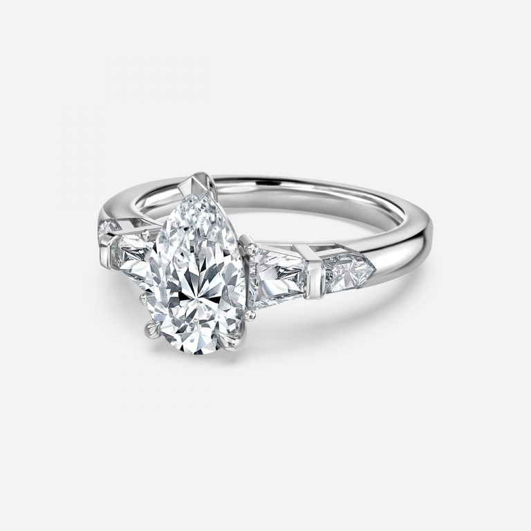 Pear Three Stone Engagement Ring