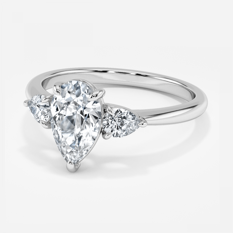 Pear Three Stone Engagement Ring
