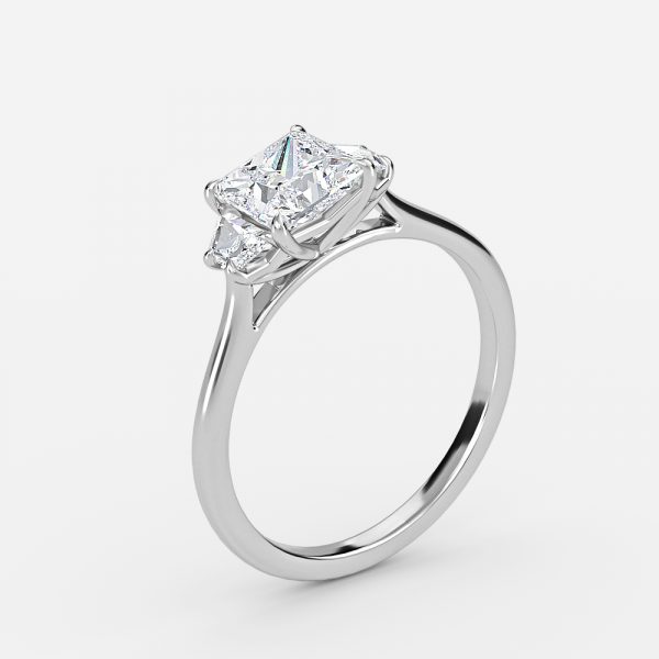 Princess Three Stone Engagement Ring