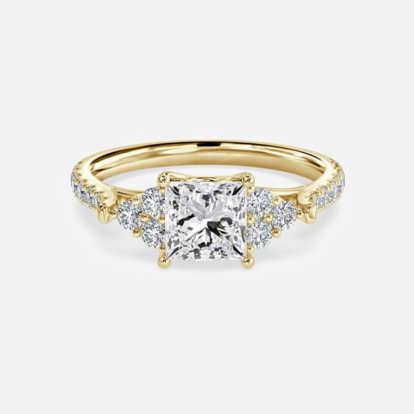 Princess Cluster Engagement Ring