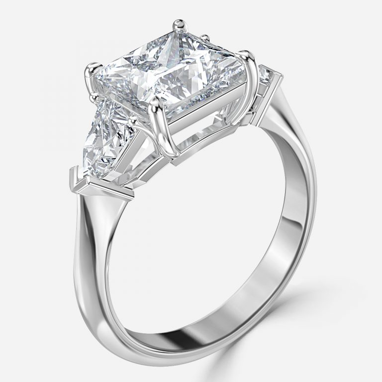 Princess Three Stone Engagement Ring