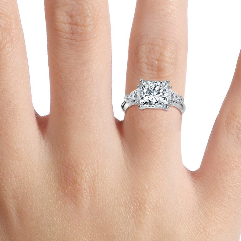 Princess Three Stone Engagement Ring
