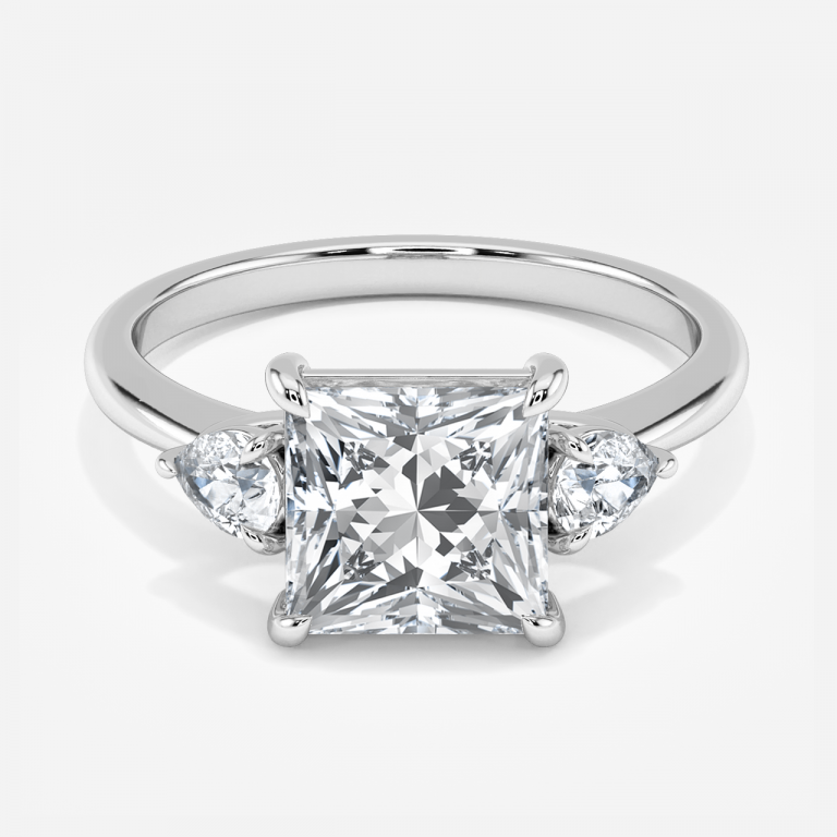 Princess Three Stone Engagement Ring