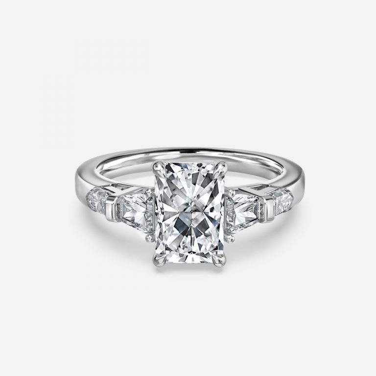 Radiant Three Stone Engagement Ring