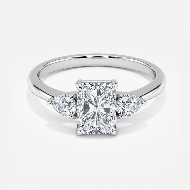Radiant Three Stone Engagement Ring